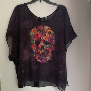 🌺☠️ Torrid floral skull top